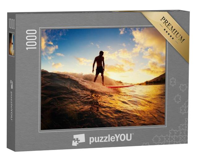 Puzzel 1000 stukjes „Surfer in de zonsondergang“