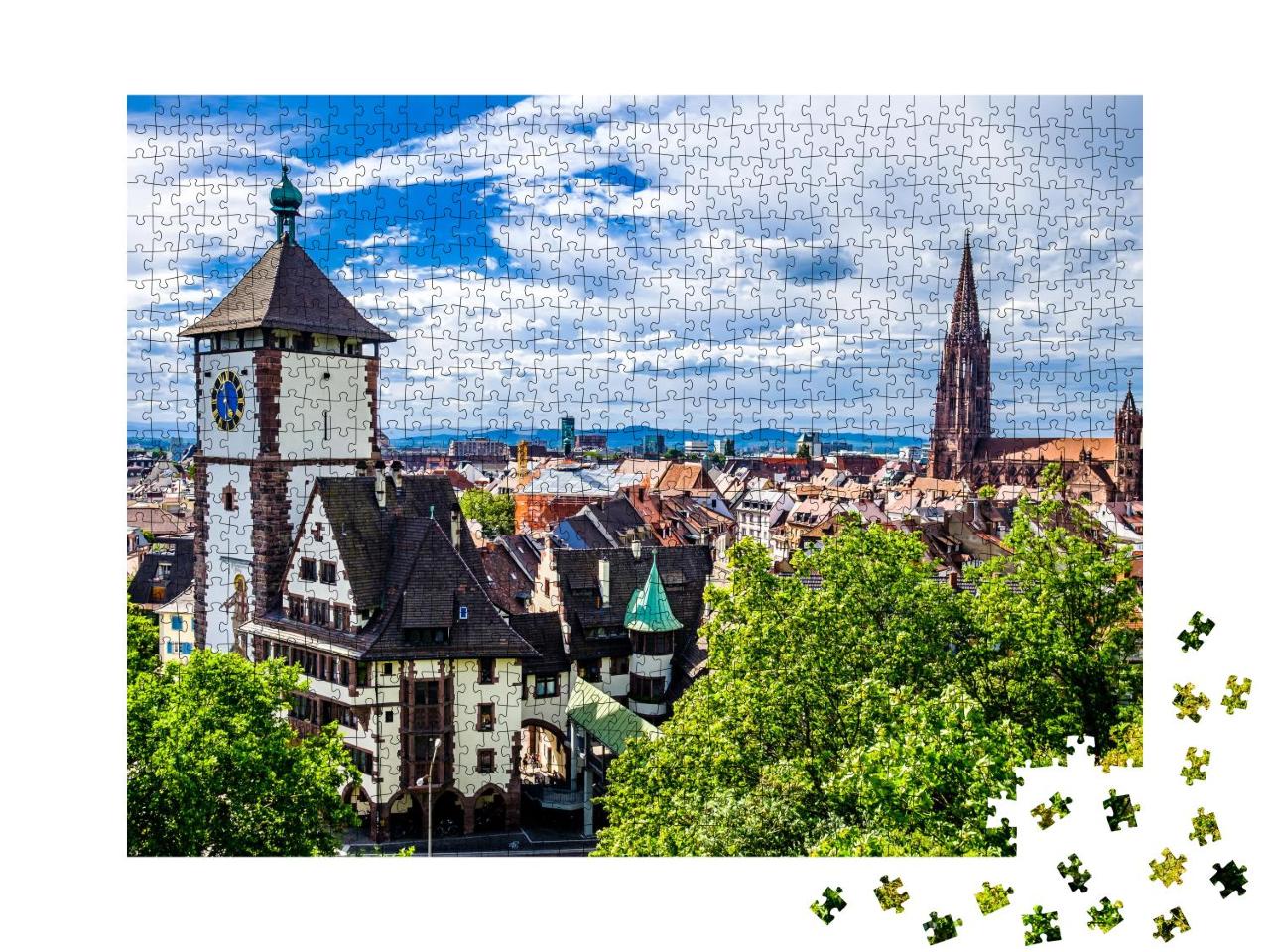 Puzzle 1000 Teile „Die berühmte Altstadt von Freiburg im Breisgau“