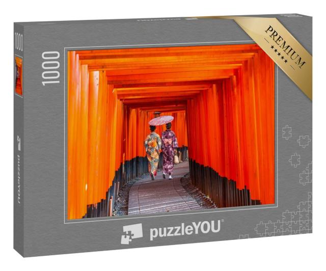 Puzzle 1000 Teile „Spaziergang am Fushimi-Inari-Schrein in Kyoto, Japan“