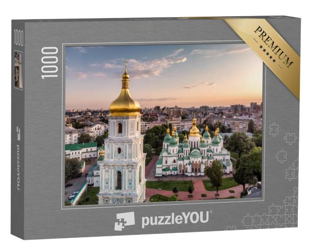 Puzzel 1000 stukjes „Klokkentoren en Sint-Sofiakathedraal, Kiev, Oekraïne“