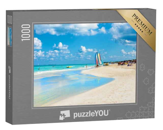 Puzzel 1000 stukjes „Het beroemde strand van Varadero in Cuba met turquoise gekleurde zee“