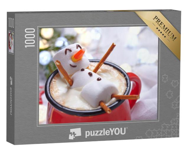 Puzzel 1000 stukjes „Marshmallow sneeuwpop in cacao“