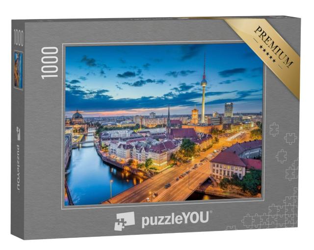 Puzzel 1000 stukjes „Berlijn skyline in de avond, Duitsland“