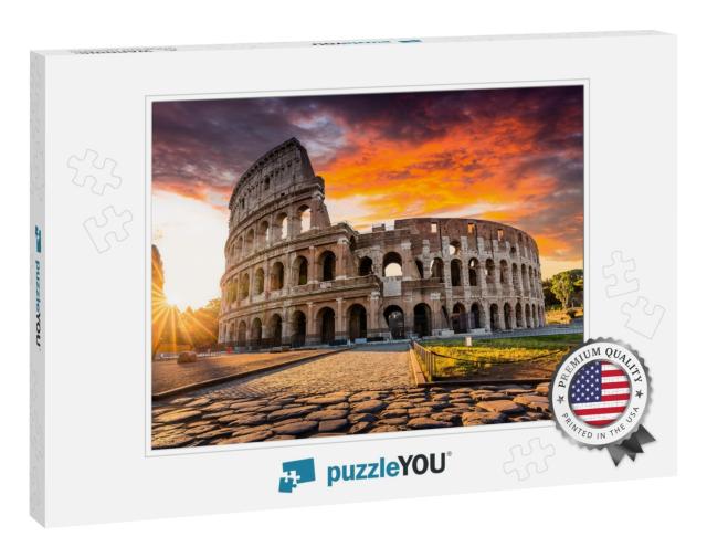 Rome, Italy. the Colosseum or Coliseum At Sunrise... Jigsaw Puzzle