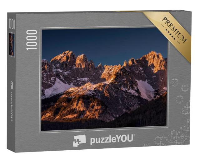 Puzzel 1000 stukjes „Wilder Kaiser bij zonsondergang, Oostenrijk“