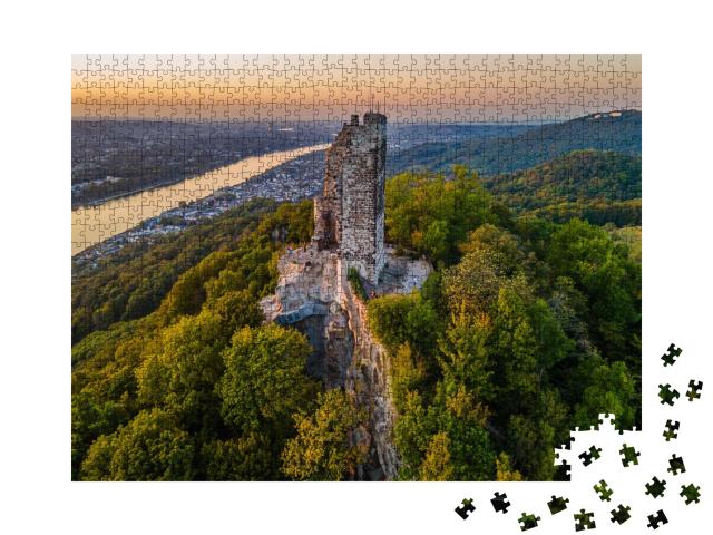 Puzzle 1000 Teile „Mystischer Drachenfels am Rhein bei Bonn“