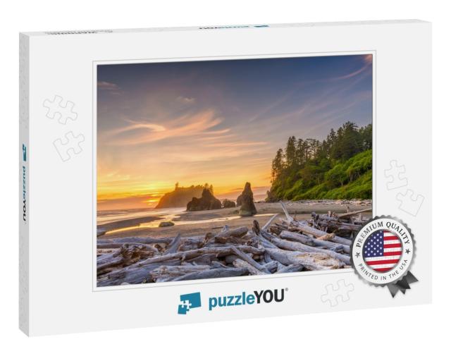 Olympic National Park, Washington, USA At Ruby Beach with... Jigsaw Puzzle