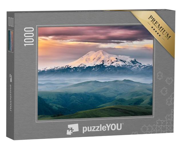 Puzzel 1000 stukjes „De berg Elbrus bij zonsopgang, Noord-Kaukasus, Rusland“