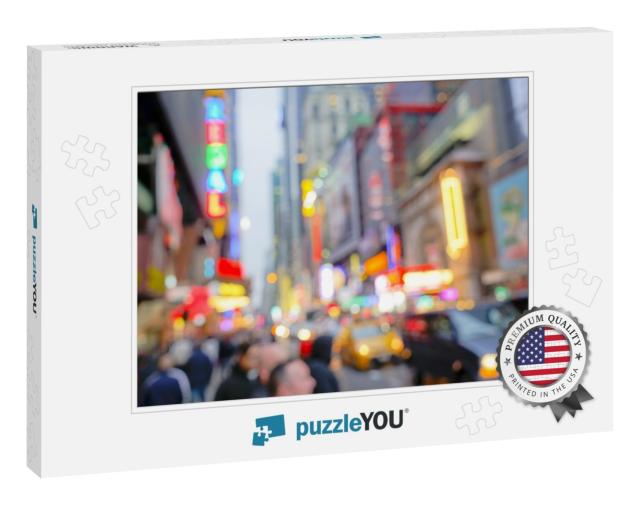 Times Square, New York City. Blurred Motion of People Wal... Jigsaw Puzzle