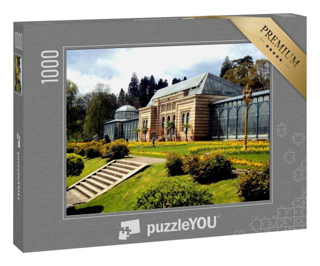 Puzzle 1000 Teile „Altes Haus und Frühlingsblumen, Stuttgart, Deutschland, Europa“