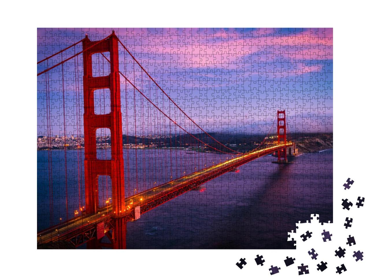 Puzzle 1000 Teile „Majestätische Golden Gate Bridge, San Francisco, Kalifornien, USA“