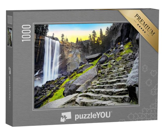 Puzzel 1000 stukjes „Vernal watervallen in Yosemite National Park, Californië, VS“