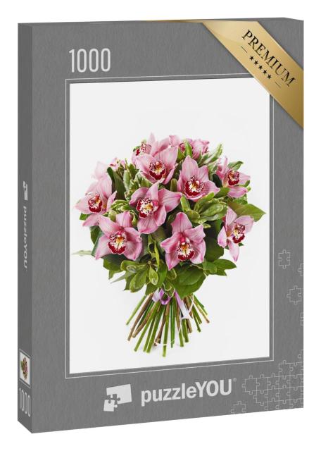 Puzzle 1000 Teile „Pastellfarben: Hochzeitsbouquet auf weißem Hintergrund“