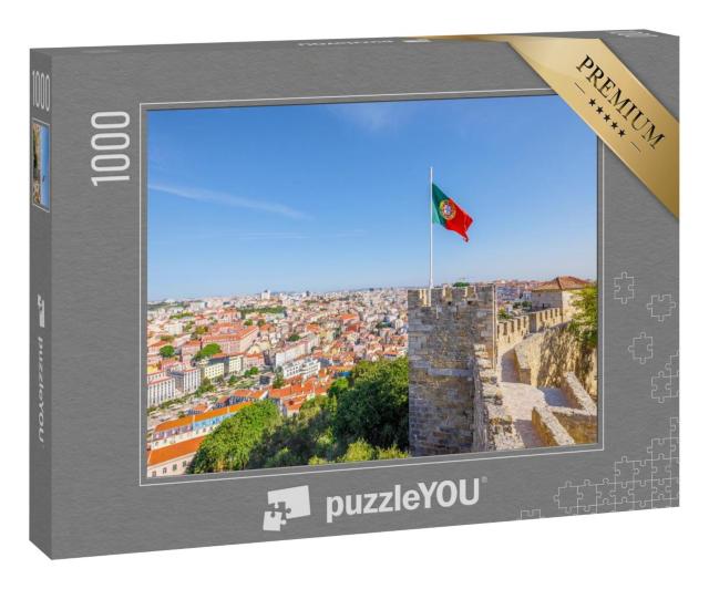 Puzzle 1000 Teile „Festungsmauer von Sao Jorge Castle über Lissabon“