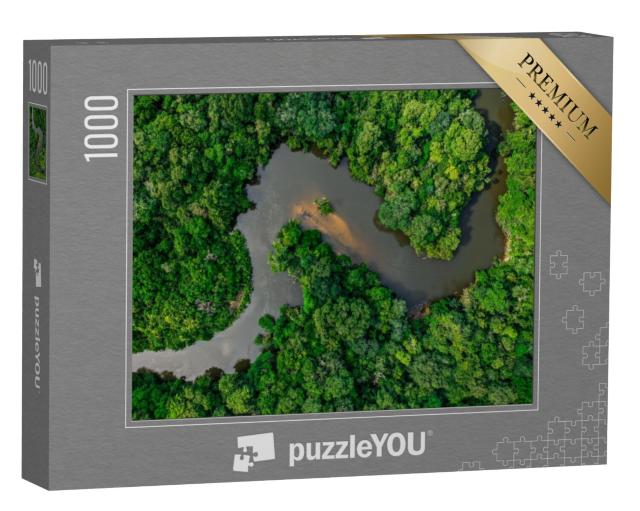 Puzzel 1000 stukjes „Jungle, doorkruist door een brede rivier“