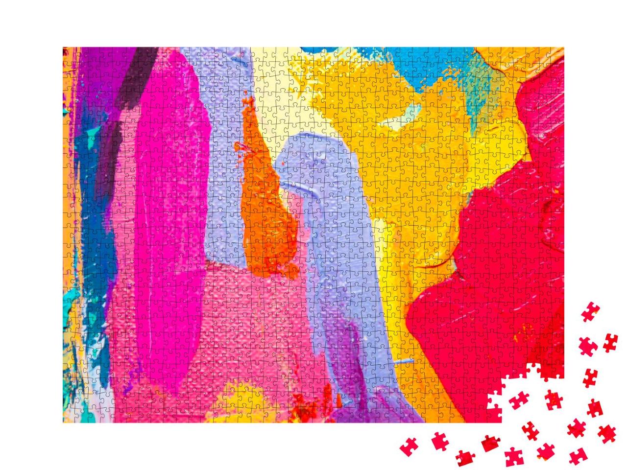 Puzzle 1000 Teile „Abstraktes Ölgemälde auf Leinwand“