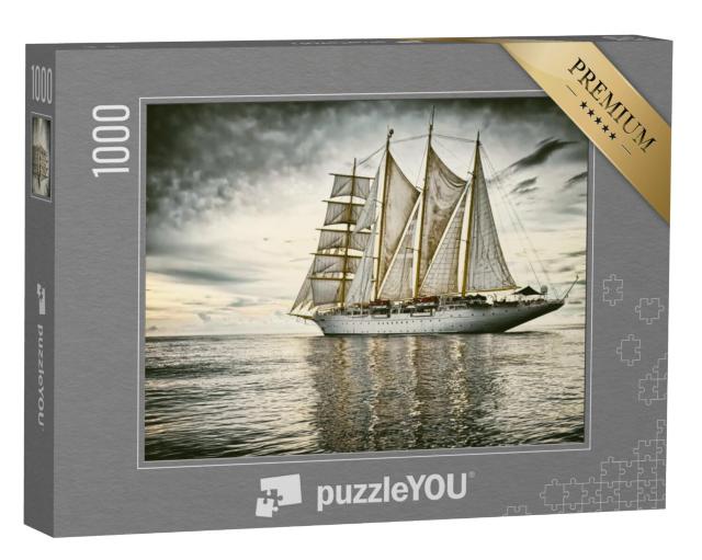 Puzzel 1000 stukjes „Zeilschip op een kalme zee“