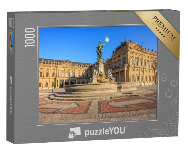 Puzzel 1000 stukjes „Frankonia fontein en de gevel van de Residentie Würzburg“