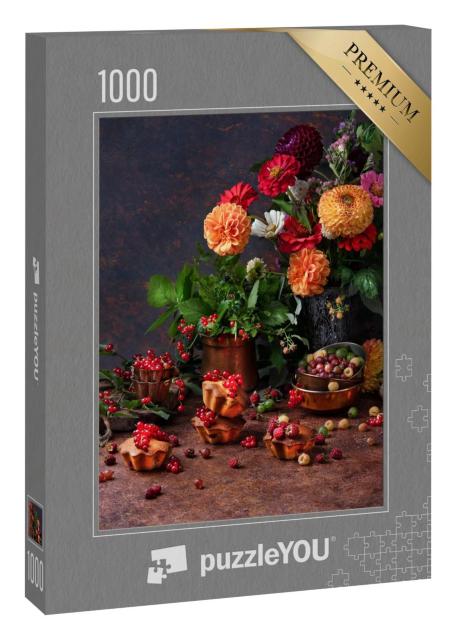 Puzzle 1000 Teile „Herbst: Blumen und Gebäck der Saison“