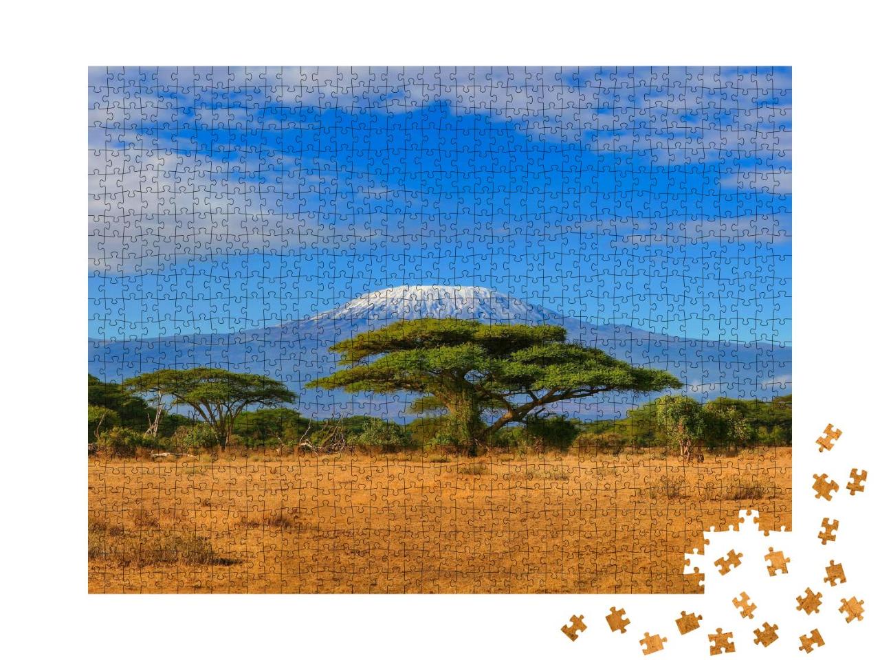 Puzzle 1000 Teile „Kilimandscharo als Ziel der Safari in Kenia, Afrika“