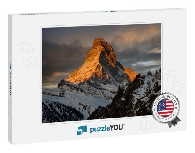 Scenic Sunrise View of Matterhorn, One of the Most Famous... Jigsaw Puzzle