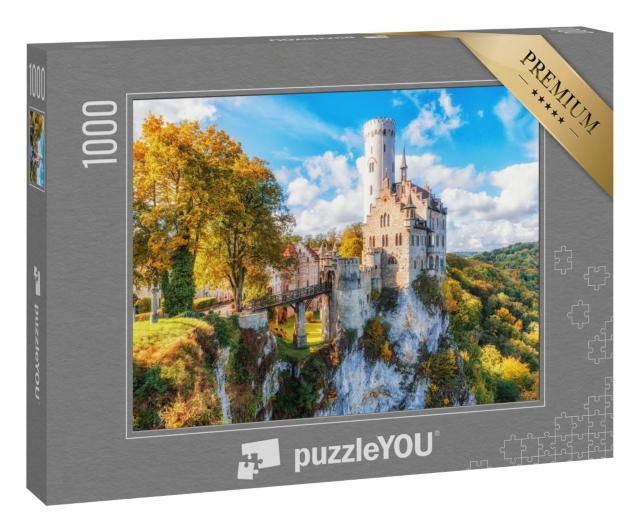 Puzzle 1000 Teile „Deutschland, Schloss Lichtenstein in Baden-Württemberg“