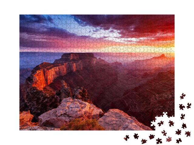 Puzzle 1000 Teile „North Rim des Grand Canyon, Cape Royal, Arizona, USA“