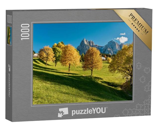 Puzzel 1000 stukjes „Berglandschap van de Dolomieten in de herfst, Italië“