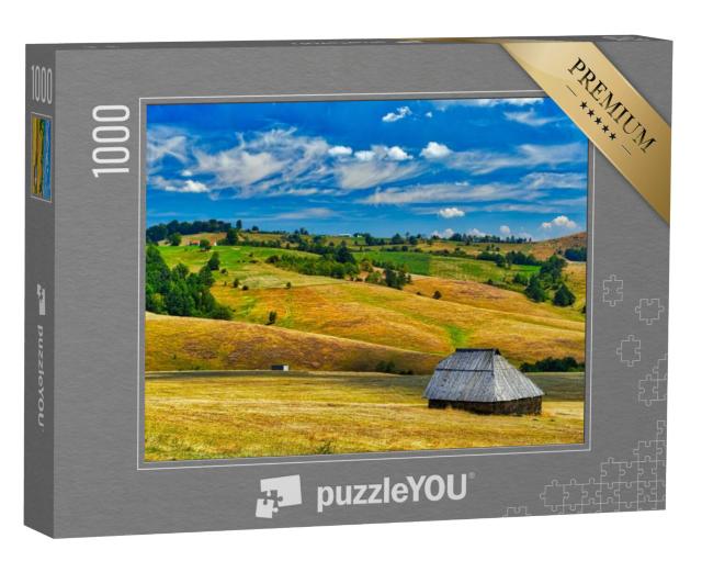 Puzzel 1000 stukjes „Boerderij in het veld, Zlatibor, Servië“