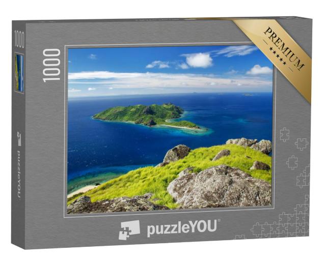 Puzzel 1000 stukjes „Uitzicht op Kuata-eiland vanaf Vatuvula vulkaan, Yasawa eilanden, Fiji“