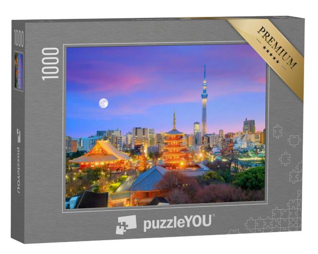 Puzzel 1000 stukjes „Skyline van Tokio bij schemering, Japan“