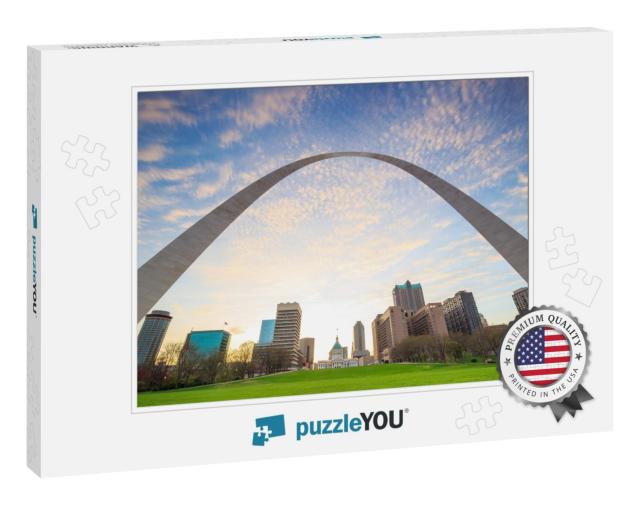 City of St. Louis Skyline At Twilight... Jigsaw Puzzle