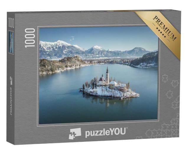 Puzzel 1000 stukjes „Bled eiland in het meer in Slovenië“