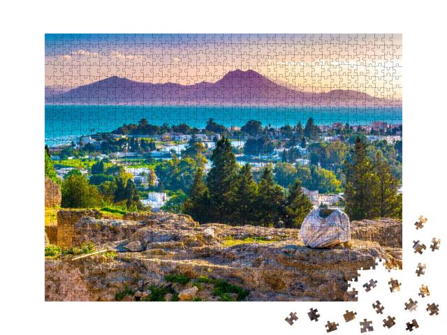Puzzle 1000 Teile „Blick vom Hügel Byrsa mit antiken Überresten von Karthago, Tunis, Tunesien“
