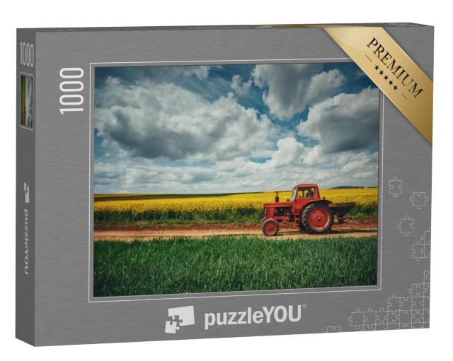 Puzzel 1000 stukjes „Tractor voor een zee van koolzaad“