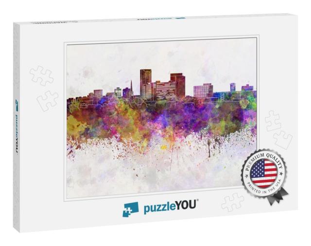 Lexington Skyline in Watercolor Background... Jigsaw Puzzle