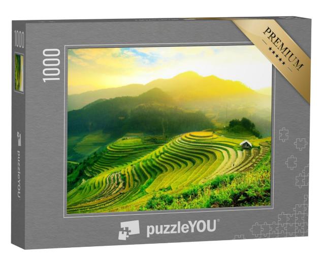 Puzzel 1000 stukjes „Rijstvelden op de terrassen van Mu Cang Chai, Vietnam“