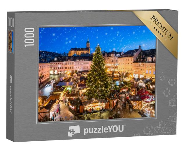 Puzzel 1000 stukjes „Kerstmarkt in Annaberg-Buchholz in het Ertsgebergte, Saksen“