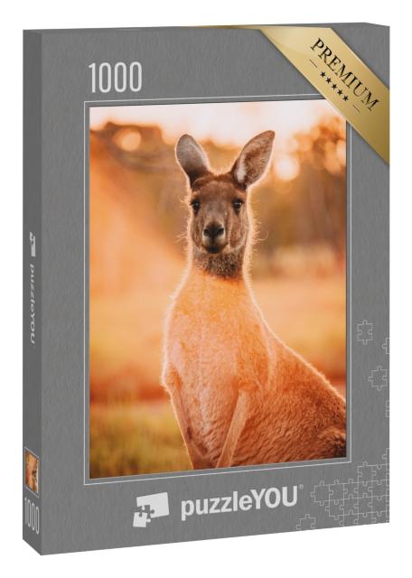 Puzzle 1000 Teile „Känguru im Sonnenuntergang, Perth, Westaustralien“