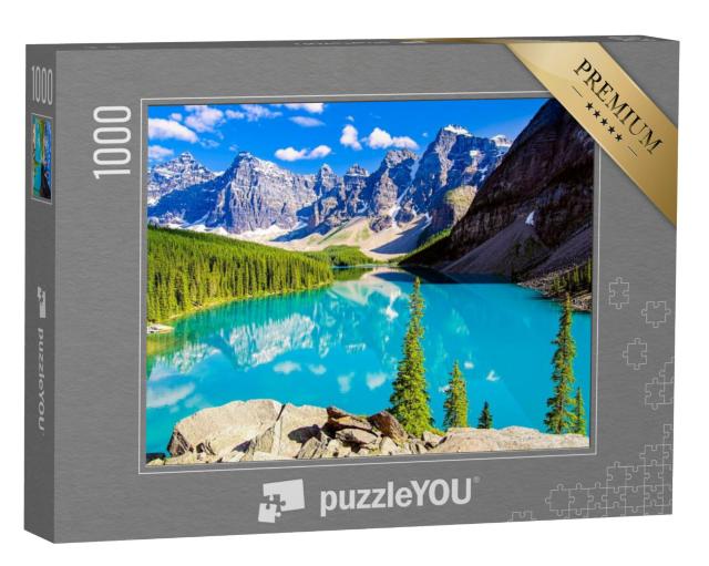 Puzzel 1000 stukjes „Een bergmeer in een natuurlijke vallei in de zomer“