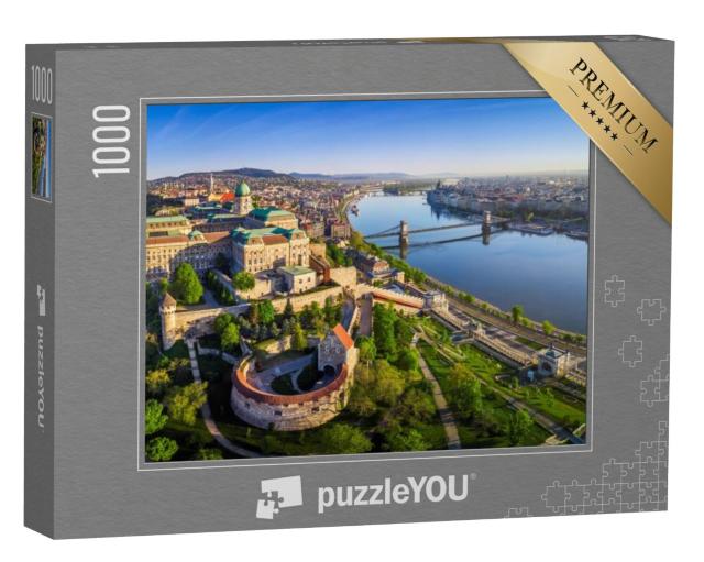 Puzzel 1000 stukjes „Skyline van Boedapest met Koninklijk Paleis, Hongarije“