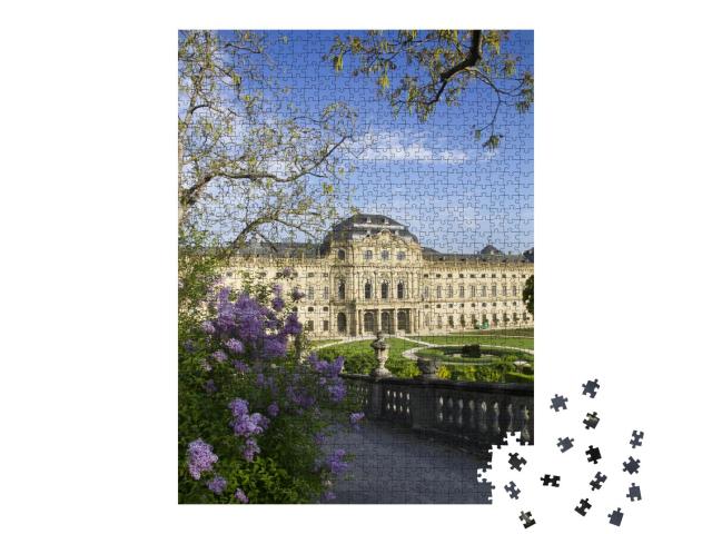 Puzzle 1000 Teile „Schöne Blumen vor der Residenz in Würzburg in Deutschland“