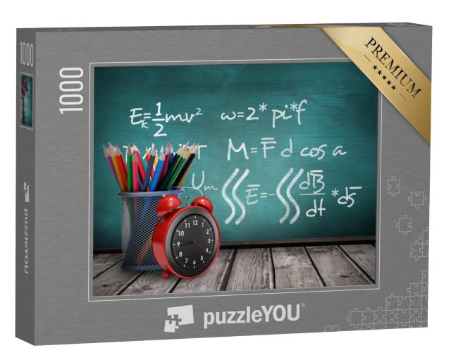 Puzzel 1000 stukjes „Schoolbenodigdheden & krijtbord“