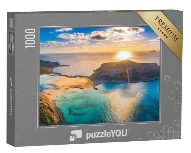 Puzzel 1000 stukjes „De Balos Lagune met wit zandstrand, Kreta, Griekenland“