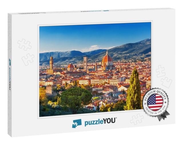 View of Florence, Ponte Vecchio, Palazzo Vecchio & Floren... Jigsaw Puzzle