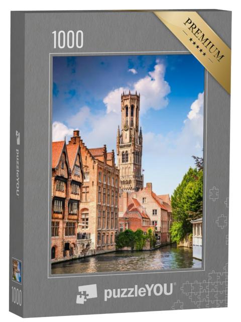 Puzzel 1000 stukjes „Landschap met waterkanaal in Brugge, België“