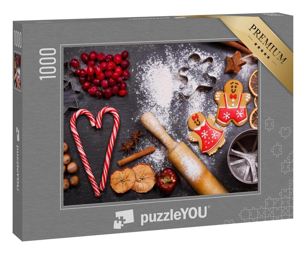 Puzzle 1000 Teile „Hausgemachte Lebkuchen in der Weihnachtsbäckerei“