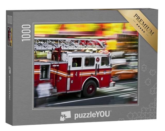 Puzzel 1000 stukjes „Brandweerwagen in actie“