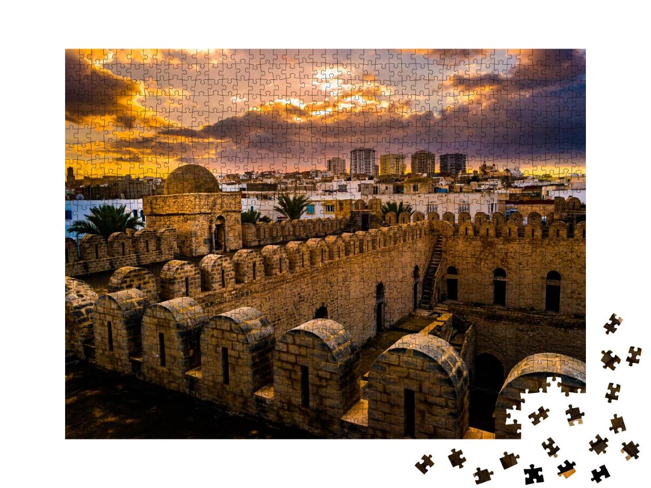 Puzzle 1000 Teile „Blick von den Mauern der Festung von Ribat von Sousse, Tunesien“