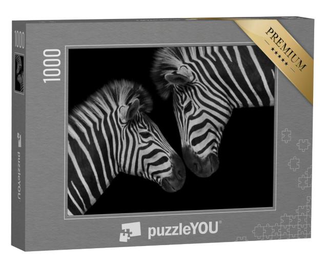 Puzzel 1000 stukjes „Jonge zebra en zijn moeder“